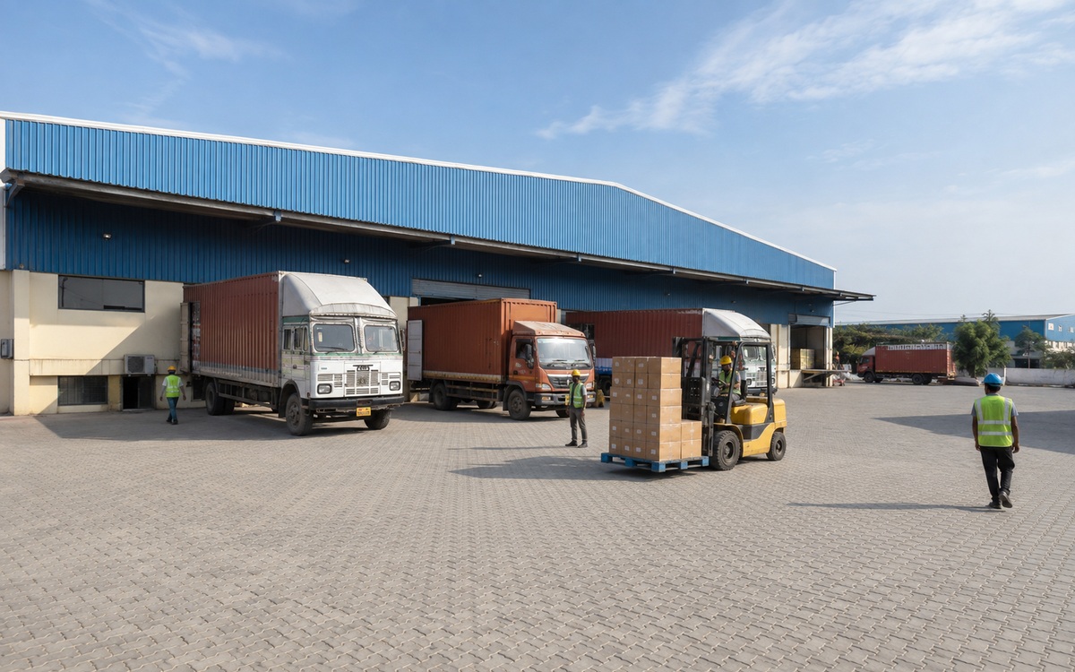 Commercial truck supporting Umang Group 3PL logistics operations